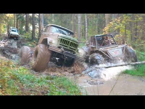 ЗИЛ 131 МОНСТР поехал в след за ОФФРОАД МОНСТРАМИ по лесовозной дороге