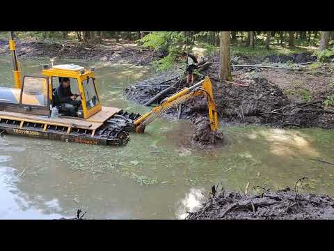 Очистка пруда.Ил,водоросли.Земснаряд.Botsman M.Ряска.Землесос. Углубление.Плавающий экскаватор.Камыш