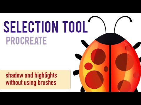 Use Procreate Selection Tool, add shadows and highlights. Easy tutorial for color drop, blend modes.