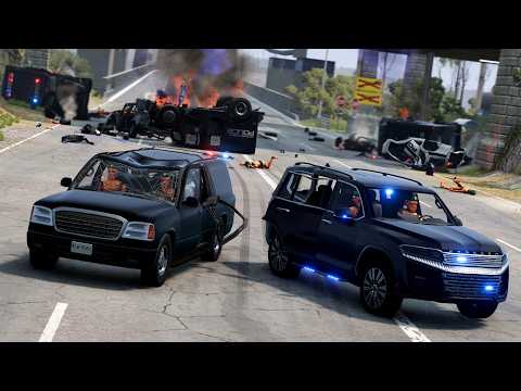 Police Motorcade Attack 11 | BeamNG.drive