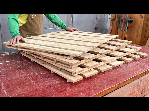 Cheap Woodworking Brings Unexpected Results - Top Skills Turn Pallet Wood Into A Beautiful Table