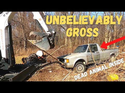 DISGUSTING Abandoned Diesel VW Rabbit Pickup Truck, Will it Run and Drive?? (Epic-level Gross)