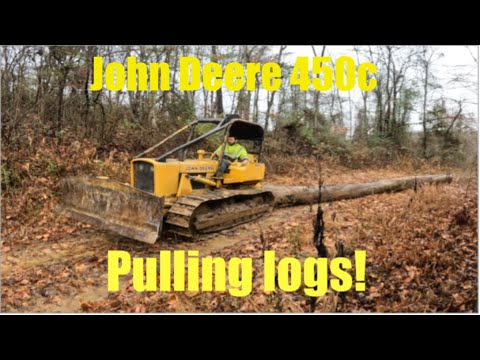 Cutting and skidding oak with a John Deere 450C dozer