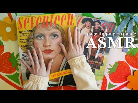 ASMR Whispering and Tracing Vintage Fashion Magazines 🌷 3+ HOURS Page Flipping
