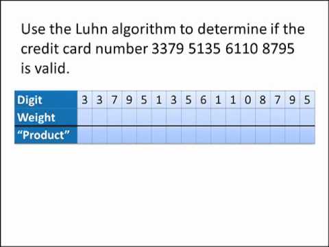 Math for Liberal Studies: The Luhn Algorithm