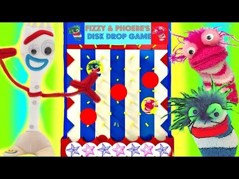 Forky Plays Fizzy and Phoebe Disk Drop Game