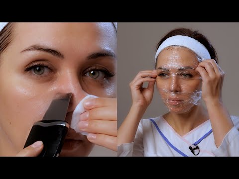 DEEP CLEANING OF THE FACE AT HOME with skin scrubber. How does a COSMETOLOGIST do it? Step by step.