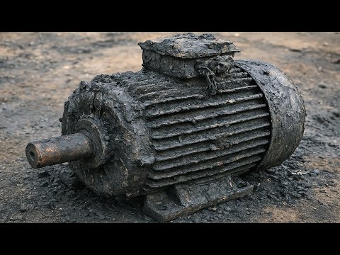 Restoration of a Burnt Three-Phase Electric Motor Completely Blackened and Damaged by Intense Fire