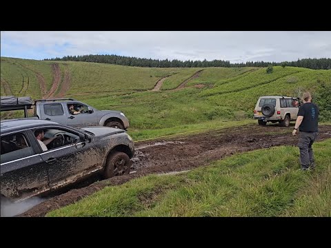 Vw touareg gets mega stuck, navara d40 and pajero recovery!