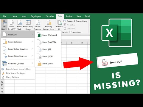 How to Import PDF into Excel (Get Data from PDF is Missing)