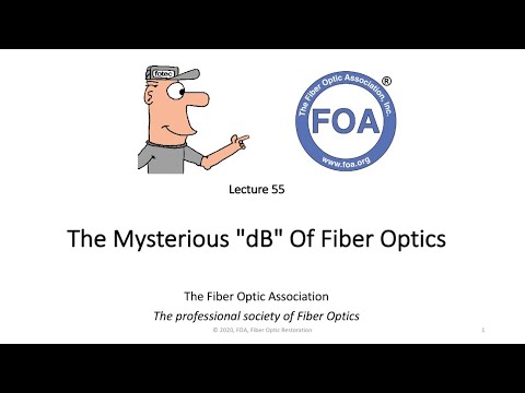 Lecture 55 The Mysterious dB of Fiber Optics