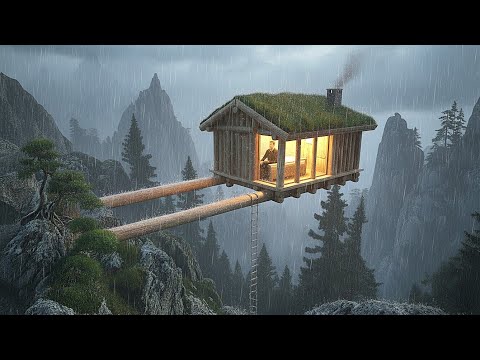 How I Built a Clifftop Wooden Survival Shelter in 60 Days