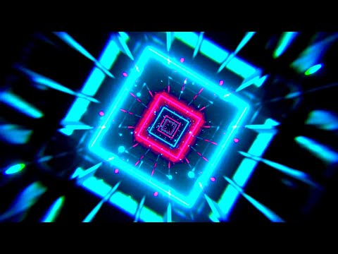VisionKanal 4K – Futuristischer Blauer und Rosa Neon-Korridor | Ohne Ton [2 Stunden]