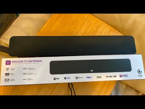 Core Innovations - Amplified Bar HDTV Indoor Antenna 80Mile Range With 4G/5G LTE Filter - Black