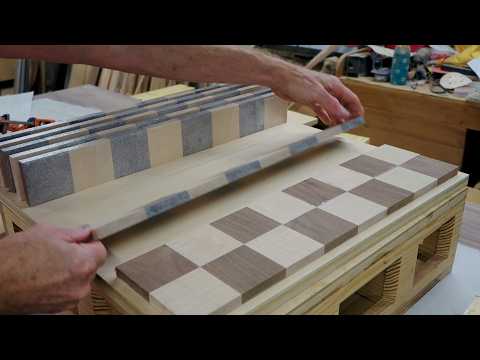 Making a Walnut and Maple Chess Board with a Beveled Frame