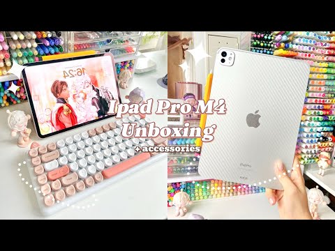 Ipad Pro M4 📦 Unboxing + 🍎 Pencil Pro & Accessories - how I use barrel roll and squeeze effectively