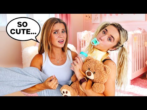 I BECAME A "BABY" FOR THE DAY!! 🍼🎀 Ft. My Sister @livswearingen 