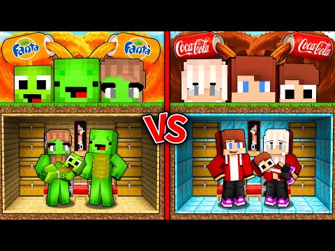 Mikey POOR and JJ RICH Family Bunker vs FANTA & COCA COLA Tsunami in Minecraft ! - Maizen