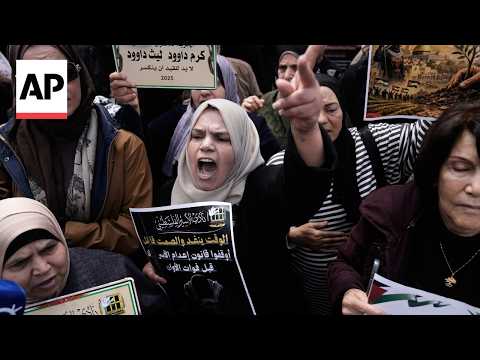 Palestinians in the West Bank protest against Israel death penalty law