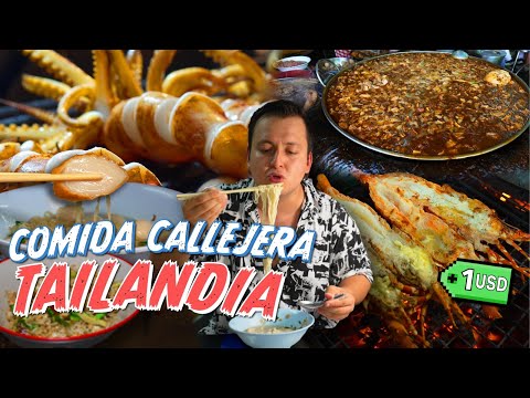 Comida callejera en Tailandia 🇹🇭 Comiendo en Bangkok, Tailandia, Lo mejor de la comida callejera