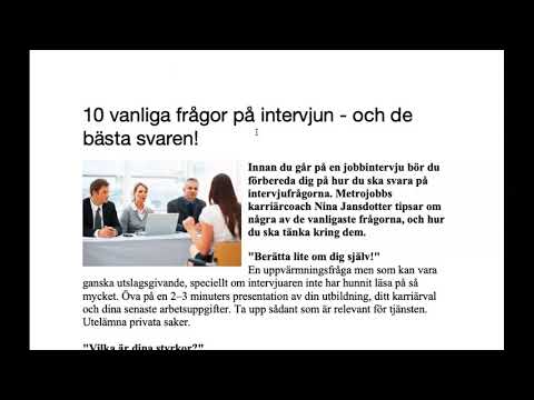 Kurs D: 10 vanliga frågor på intervjun