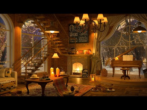 4K Rainy Night Coffee Shop Ambience 🌧️ With Jazz Instrumental Music for Relax, Work