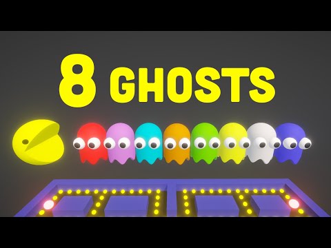Pacman But There Are 8 Ghosts
