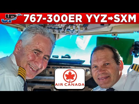Air Canada Boeing 767-300ER Cockpit Toronto🇨🇦 to St Maarten🇳🇱 (2013)