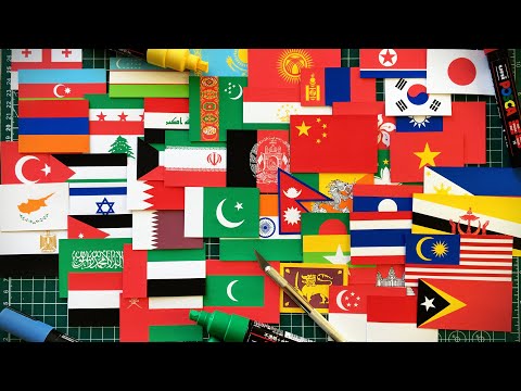 All Asian Flags Drawing Collection 🌏