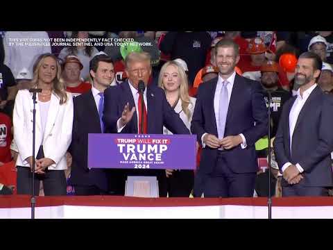 At rally, Trump brings his children on stage mid-speech in Pittsburgh day before 2024 Election
