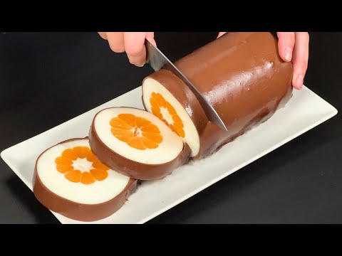 Nur Milch und Mandarin! Niemand wird erraten, wie Sie es zubereitet haben! Dessert ohne Backen!