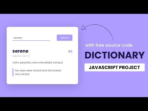 Dictionary App | HTML, CSS And Javascript | JS Project