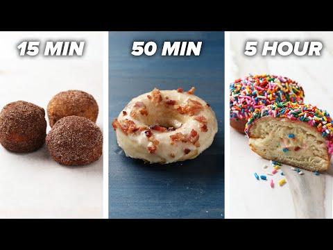 15-Minute Vs. 50-Minute Vs. 5-Hour Donuts • Tasty