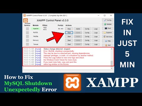 MySQL shutdown unexpectedly - MYSQL Shutdown Error Resolved - Solve MySQL Error in 2024