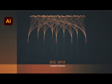 Abstract data design in Adobe Illustrator. Speed art