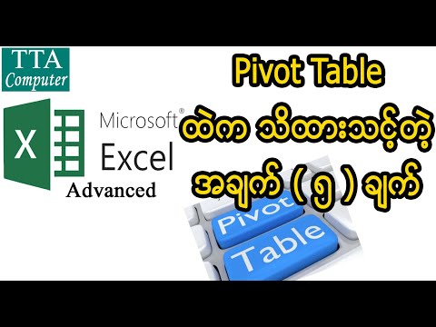 Pivot Table Eg 1 to 5 , Pivot table အသုံးပြုနည်း