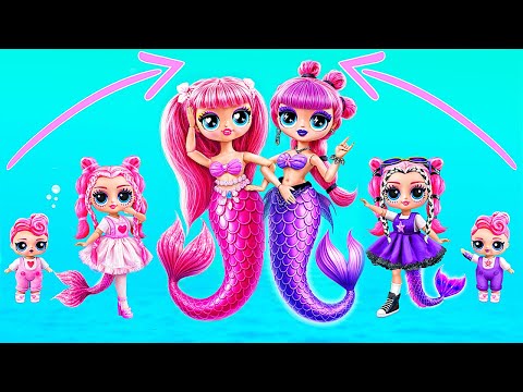 Cutie and Rock Mermaids Growing Up! DIYs for LOL OMG