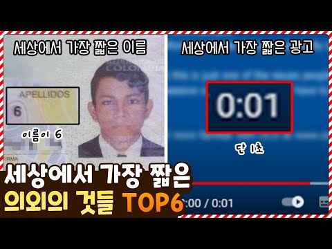 세상에서 가장 짧은 의외의 것들 TOP6