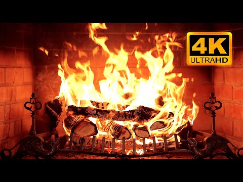 🔥 Fireplace 4K UHD! Fireplace with Crackling Fire Sounds. Fireplace Ambience