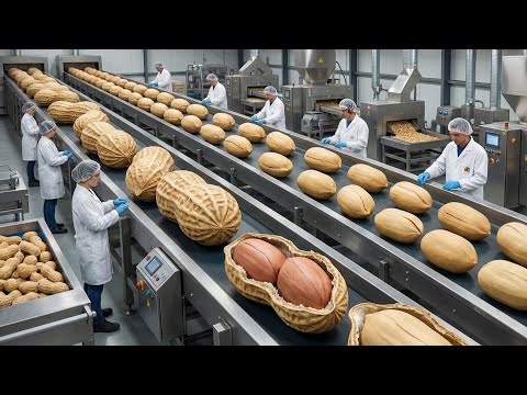 Inside the Garlic Chili Roasted Peanut Factory | How Crunchy Peanut Snacks Are Processed