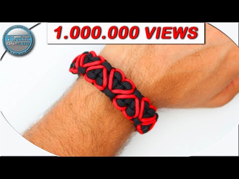 How To Make Paracord Bracelet Stitched Hearts Solomon Bracelet Paracord DIY Tutorial