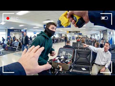 When Dumb Airport Shoplifters Realize They've Been Caught in 4K