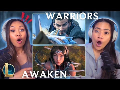 FIRST TIME REACTING to AWAKEN & WARRIORS League of Legends Cinematics | Reaction & Review