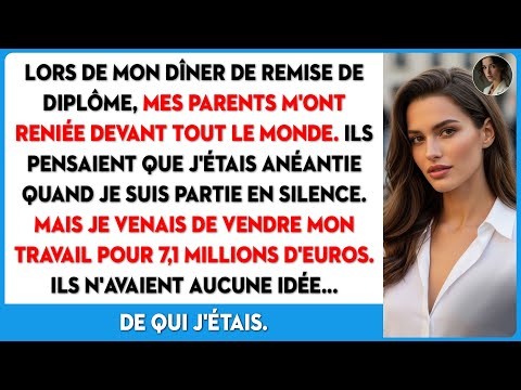 Lors de mon dîner de diplôme, mes parents m'ont renié. Ils m'ont cru brisé en partant.