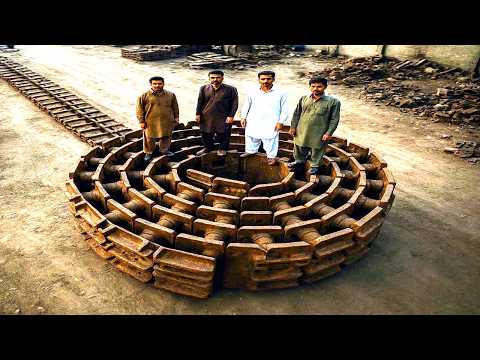 Amazing Process of Pakistan Workshop - Repairing Excavator Chain - @DiscoverRepairingSkills