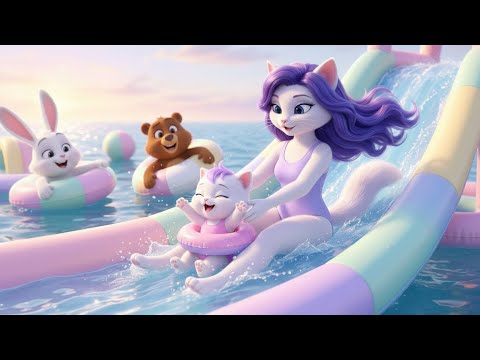 ✨🐱 Cute Kitten Plays on a Floating Sea Playground for the First Time 🌊🎈| AI Cat Story