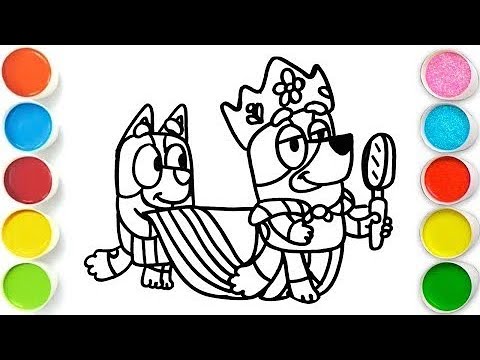 Bluey and Bingo playing dress up game Drawing, Painting & Coloring For Kids and Toddlers_ Easy Art
