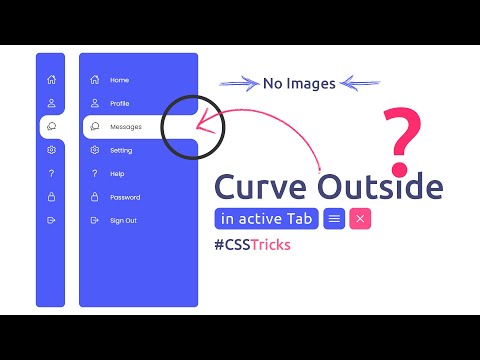 Sidebar Menu Using Html CSS & Javascript | Curved Outside in Active Tab