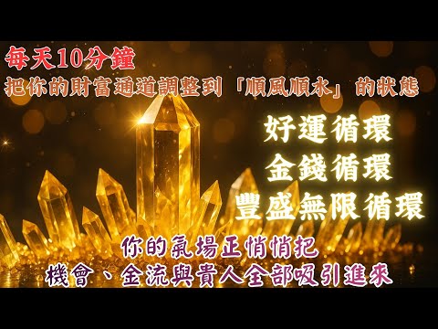 ✨好運循環、金錢循環、豐盛無限循環｜每天10分鐘，把你的財富通道調整到「順風順水」的狀態 ｜ 你的氣場，正悄悄把機會、金流與貴人全部吸引進來 - 正念法則能量音樂