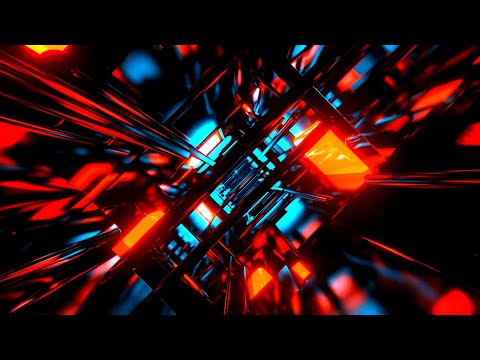 VisionKanal 4K – Futuristic Red and Blue Neon Sci-Fi Structures | No Audio [2 Hours]